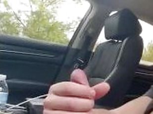 Windows down masturbating in the car