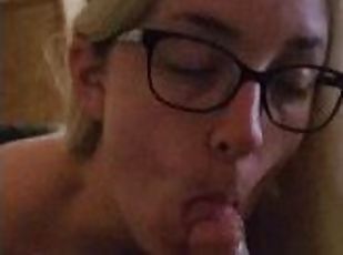 Blonde Cum Slut Sucking Cock and Swallowing Cum - Mama_Foxx94