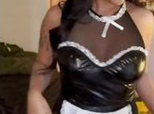 Busty Latina Maid rimming ass and then rides BWC