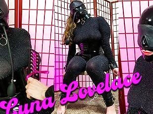 gros-nichons, amateur, bdsm, esclave, gode, latex, bâillonnement, bondage, les-yeux-bandés