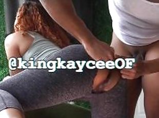 Ebony Ripped Yoga Pants POV