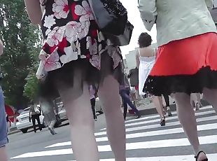 Spoiled voyeur filming dresses women with a hidden camera