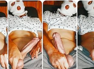 orgasme, kæmpestor-pik, teenager, sperm, solo, pik