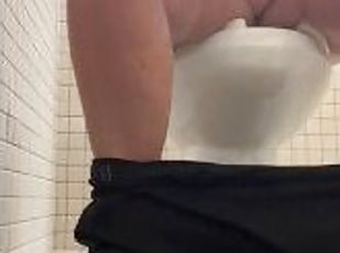 BBW stepmom MILF collects urine sample in the hospital bathroom your pov