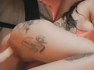 HOT TATTOOED SLUT SQUIRTS AND CUMS WITH TOYS