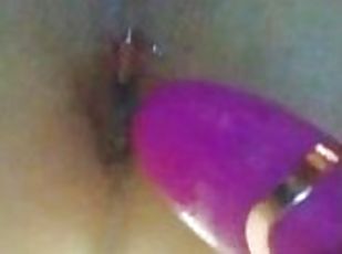 Anal masturbation with vibrator/plug. big tight ass