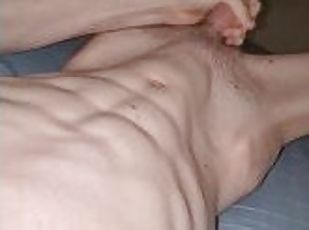 Super skinny and boney twink with huge cock