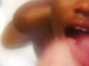 Black teen gets cumshot slomo