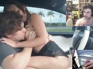 Hot Petite Babe Having Fun In a Car - Reaction